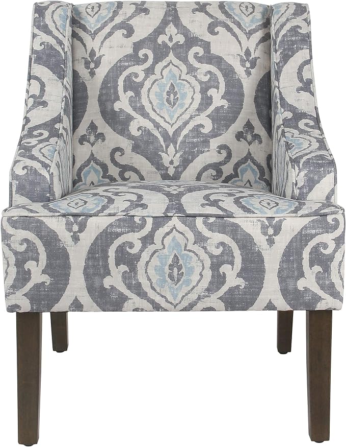 HomePop Velvet Swoop Arm Accent Chair, Suri Blue - Image 3