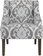 HomePop Velvet Swoop Arm Accent Chair, Suri Blue - Image 3