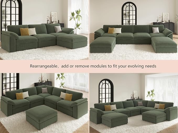 EASE MOOSE Oversized Sectional Modular Sofa, Large L Shape Sectional Couch Wide - Image 8