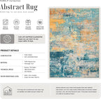 2.6x10 Washable Runner Rug:Modern Abstract Soft Carpet Rosy Haze | - Image 3