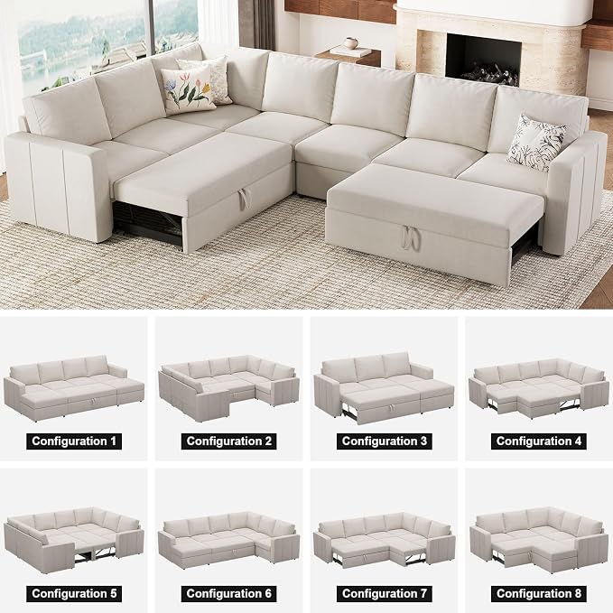 Belffin Modular Sectional Sleeper Sofa Bed - Image 6