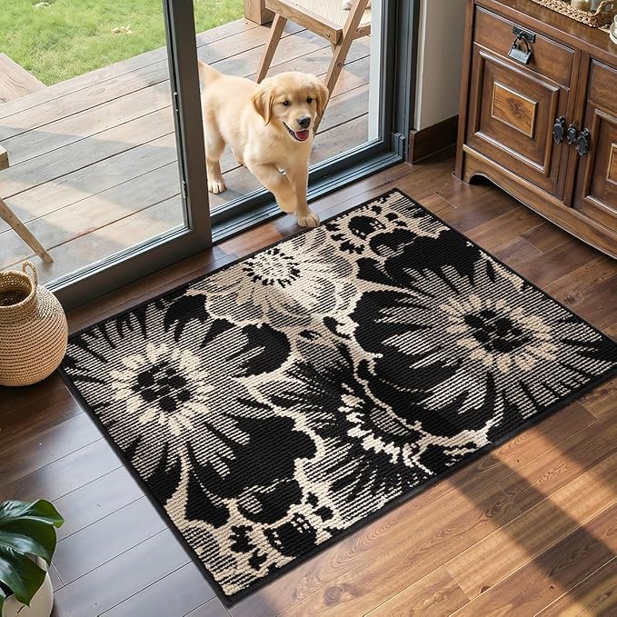 Findosom Washable Runner Rug 2x3, Non Slip High-Low Textured Floral Small - Image 4