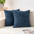 Aegero Pack of 2 Corduroy Decorative Throw Pillow Covers 16x16 Inch, Teal | by Unknown