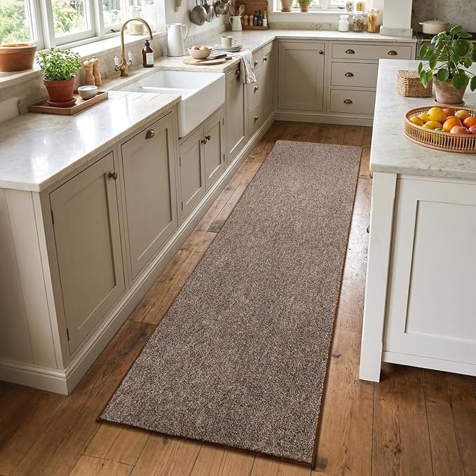 2x6 Coffee/White Runner Rug Washable Non-Slip by Unknown