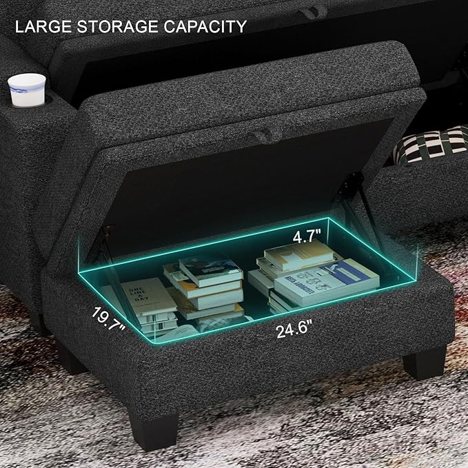 Belffin Standard Ottoman with Storage - Image 3