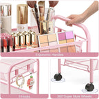 TOOLF 3 Tier Rolling Cart Pink - Image 4