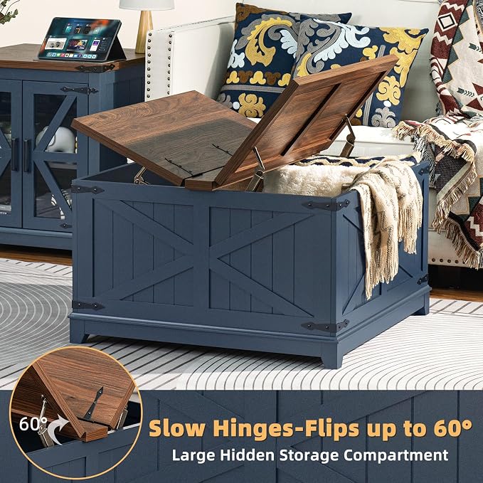 Farmhouse Coffee Table Set of 3, Furniture Set - Image 5