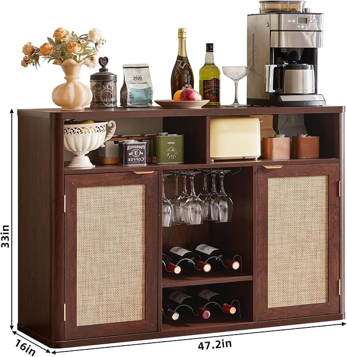 Lerliuo Rattan Wine Cabinet - Image 3