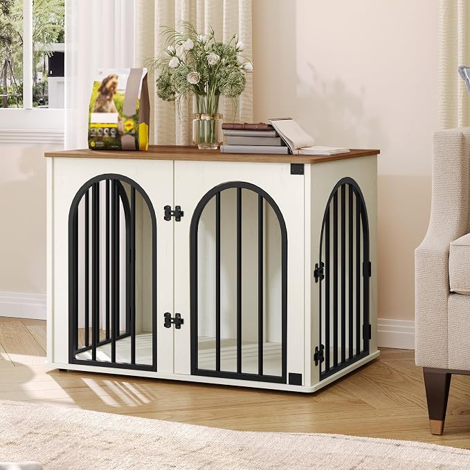 Hzuaneri 31.5'' Wooden Dog Crate Furniture, Indoor Dog Kennel Dogs Cage - Image 8