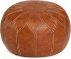 Thgonwid Unstuffed Moroccan Faux Leather Pouf Ottoman by Thgonwid