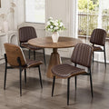 REONEY Dining Chairs Set of 4, Mid-Century Modern Upholstered PU Leather Chairs by REONEY