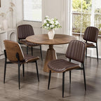 REONEY Dining Chairs Set of 4, Mid-Century Modern Upholstered PU Leather Chairs by REONEY