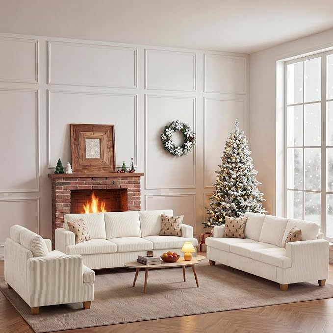 Apicizon 3 Piece Sofa Set 89'' 3-Seat Couch Sofa - Image 4