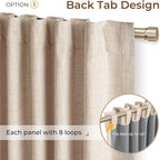 INOVADAY 100% Blackout Linen Curtains - Image 3