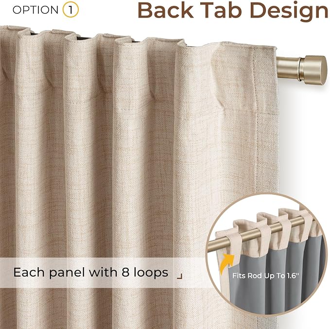 INOVADAY 100% Blackout Linen Curtains - Image 3