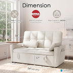 54'' Sleeper Sofa Bed, Convertible Pull Out Couch Futon - Image 2