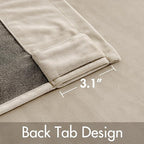 MIULEE Velvet Curtains 52x96 inches 2 Panels Beige Blackout Curtains | Luxury - Image 3