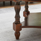 LEEMTORIG Oval Coffee Table for Living Room, Cherry Solid Wood Coffee Table - Image 7