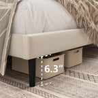 HAOARA King Size Bed Frame, King Size Platform Bed Frame and Velvet Upholstered - Image 6