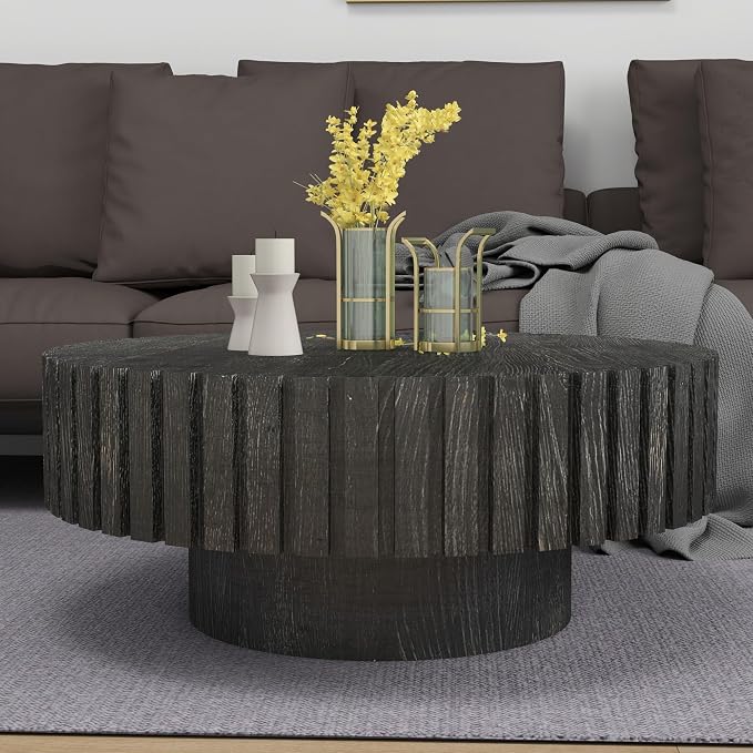 Modern Circular Coffee Table 31 in, Space-Saving Round Center Table - Image 7
