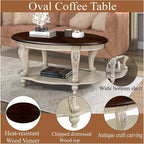 3-Piece Traditional Solid Wood Table Set, Vintage Table Set of 3 Includes 1 - Image 3