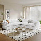 Waterproof Cloud Couch, 5 Seat V Shape Stain Resistant Modular Sectional Sofa by Gtilzria