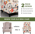 HAOYONG Wing Chair Slipcovers Printed Wingback Chair Covers 2 Pieces Wingback - Image 7