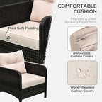 Outsunny 5 Pieces Rattan Wicker Lounge Chair Outdoor Patio Conversation Set - Image 4
