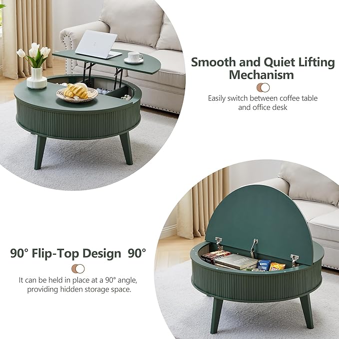 Round Lift Top Coffee Table - Image 3