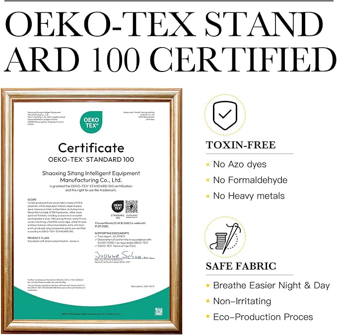 NICETOWN 100% Blackout Linen Curtains - Image 7