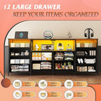 WLIVE 12 Drawer Dresser for Bedroom, Dresser TV Stand for 65, 75 inch TV - Image 4