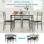 VECELO Dining Table Set for 4, 5-Piece Glass Kitchen Table - Image 5