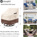 Outdoor Swivel Chair Cover 2 Pack, 100% Waterproof Heavy Duty Patio Chair Covers - Image 3