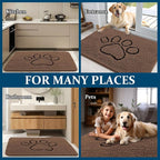 OLANLY Dog Door Mat for Muddy Paws 36x24, Paw Print Design Chenille Mud Mat | - Image 8