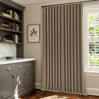 Latte Pleated Linen 100% Blackout 84 Inch Curtains - Image 7
