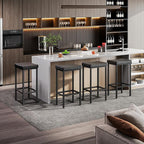 HOOBRO Bar Stools, Counter Height Stools, Saddle Barstools - Image 7