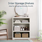 LINSY HOME 3-Tier Bookcase, Small Bookshelf Wood Display Storage Shelves - Image 4