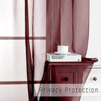 Sheer Curtains, Sheer Curtains 63 inch Length 2 Panels Set, Rod Pocket Voile - Image 2