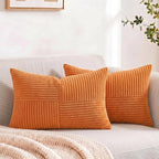Fancy Homi 2 Packs Orange Lumbar Decorative Throw Pillow Covers 14x22 Inch by Fancy+Homi