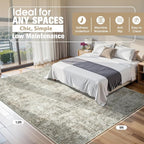 9x12 Area Rugs for Living Room Washable Bedroom Dining Room Beige Brown | - Image 2