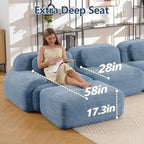 Boneless Sectional Couch, No Assembly Required, 152.7” U Shaped Modular Cloud - Image 5