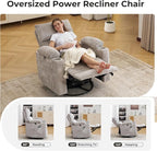 Oversized Power Recliner Chair Swivel Glider - Image 8