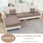 LA MEACK Couch Cushion Covers for Sectional Sofa L Shape Washable Separate Seat - Image 2