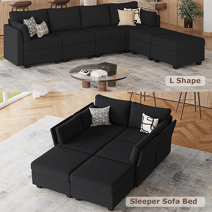 Huatean Home 114.17" Modular Sectional Sofa, 6 Seat Sectional Couches - Image 4