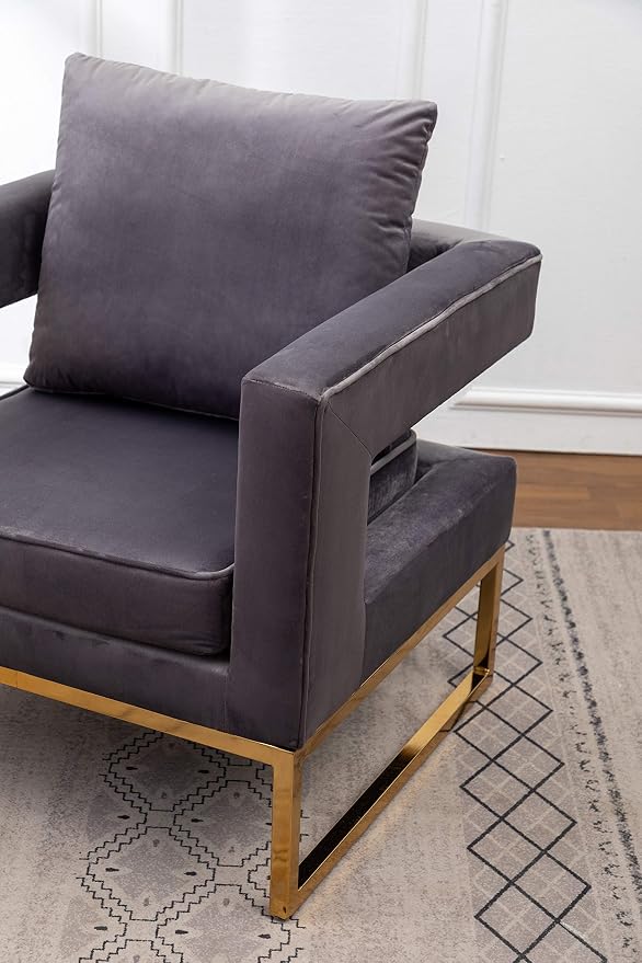 Roundhill Furniture Lenola Upholstered Accent Arm Chair - Image 8