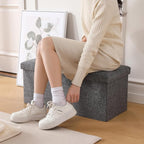 Storage Ottoman Bench Foldable Seat Footrest Shoe Bench End of Bed Storage - Image 5