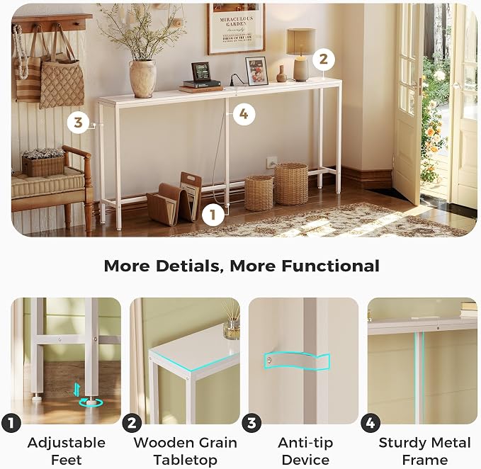 SUPERJARE 70 Inch Console Table - Image 6