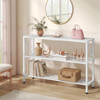 Hoctieon White Industrial Console Table, 3 Tier Entryway Tables, Hallway Desk - Image 3