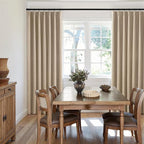 MIULEE Taupe Pinch Pleated 100% Blackout Linen Curtains 40x108 Inches | Room - Image 7