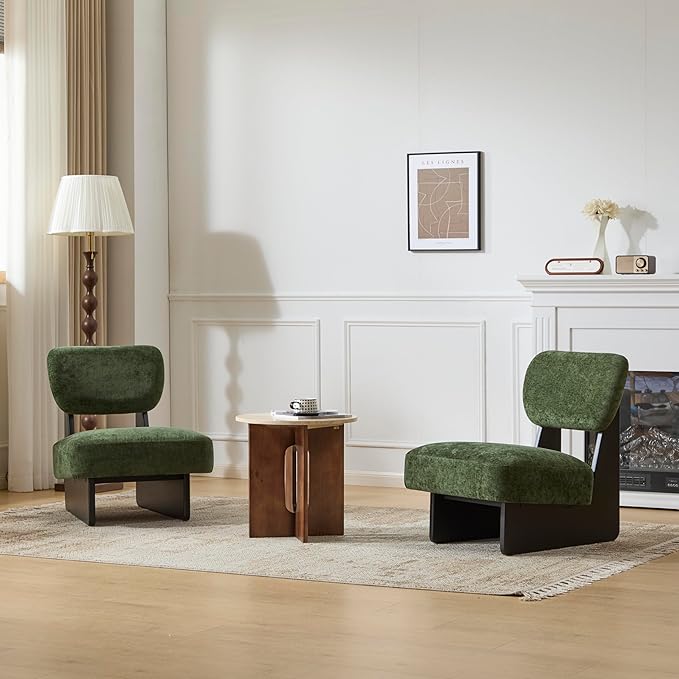 GDFStudio Upholstered Armless Accent Chairs Set of 2 Modern Side Chair - Image 6